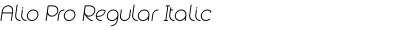 Alio Pro Regular+Italic